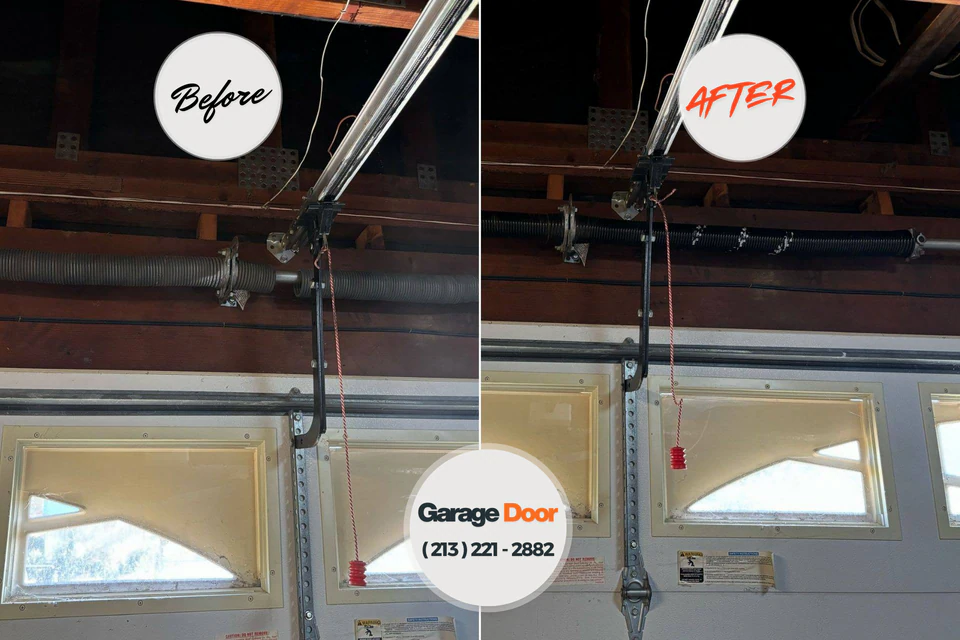 Before and after: garage door repair Vineyard Haven, MA